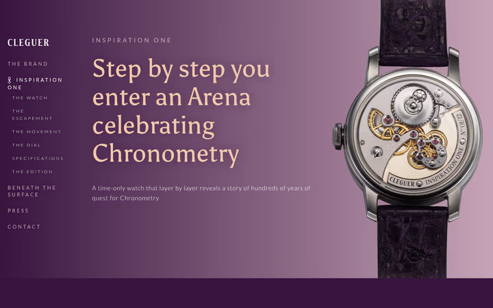 Page produit Inspiration One — modèle haute horlogerie Cleguer